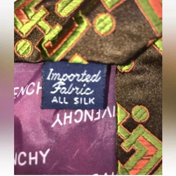 Givenchy Mens Multicolor Abstract Silk Adjustable Pointed Necktie - Picture 7 of 9